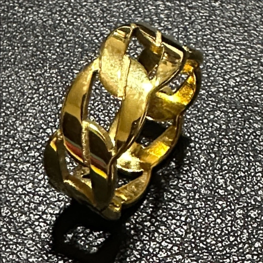 Gold-Tone Urban Style Chain Link Stainless Steel Ring